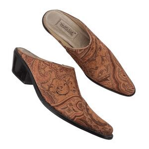 Matisse Southwestern Suede Mules 6.5 Slip On Shoes Clogs Boho Country Heritage